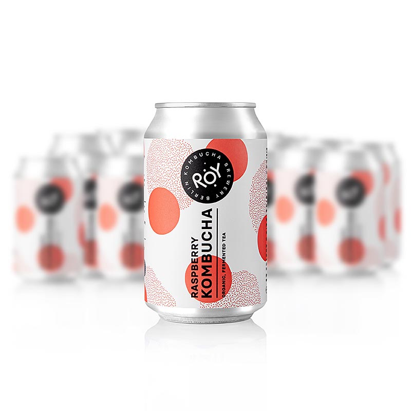 ROY Raspberry Kombucha Berlin, ekologisk, 24 x 330 ml