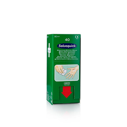 Cederroth - Salvequick Wound Cleanser påfyllningsförpackning (0,9 % NaCl), 40 st