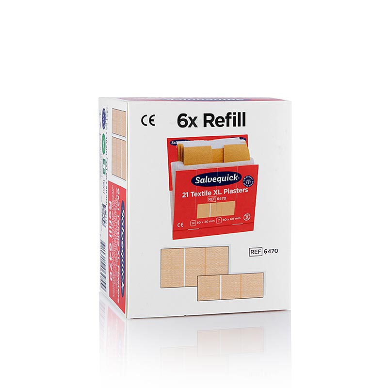 Cederroth – Textilplåster Xtra Large, påfyllningsförpackning, 6 x 21 stycken (64