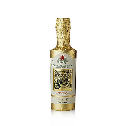 Extra jungfruolja Calvi "Mosto Oro", 100 % Taggiasca, guldfolie, Ligurien, 250 m