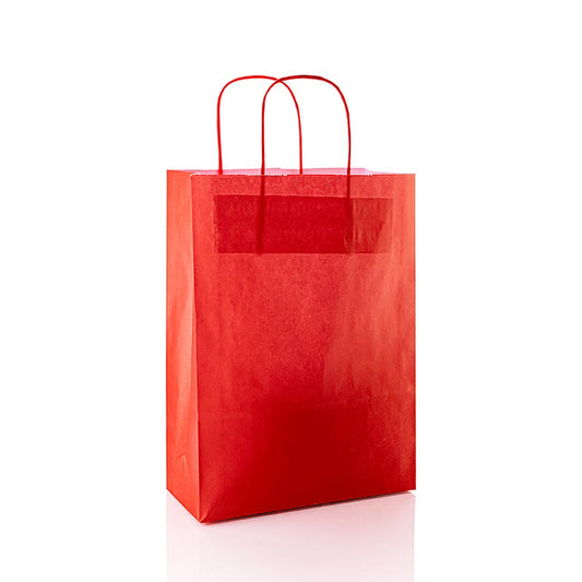 Papperspåse -M-, röd, 220x100x310 mm, 1 st