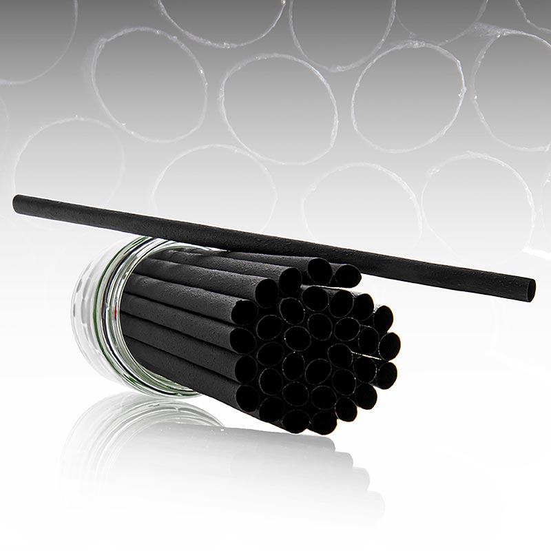Natur sugrör Black "Pomom", L 23 cm, Ø 8 mm, 200 st