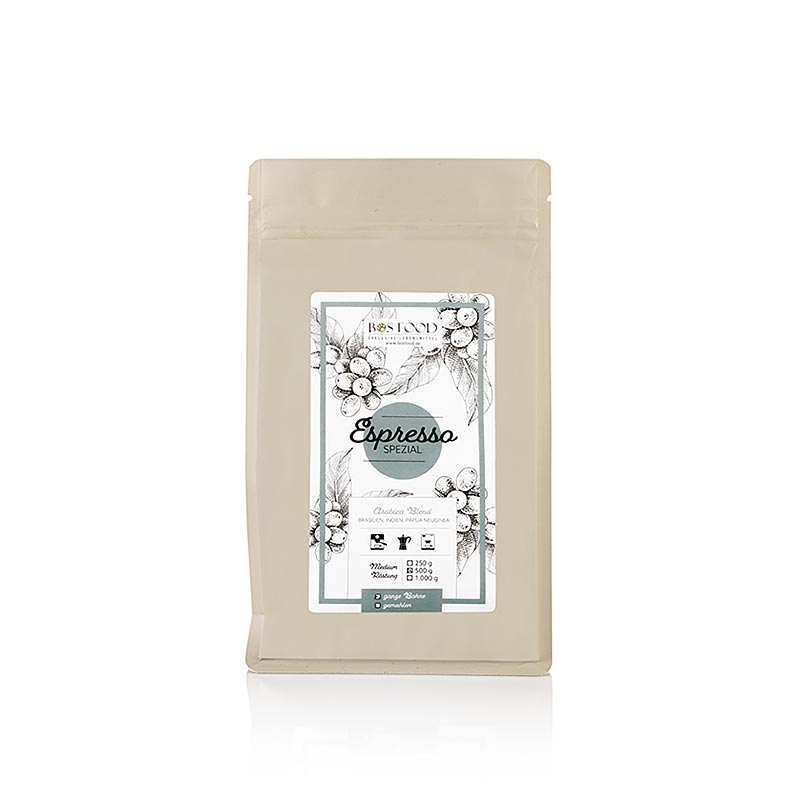CHEF FOOD – Espresso Spezial, Arabica-kaffeblandning, hela bönor, 500 g