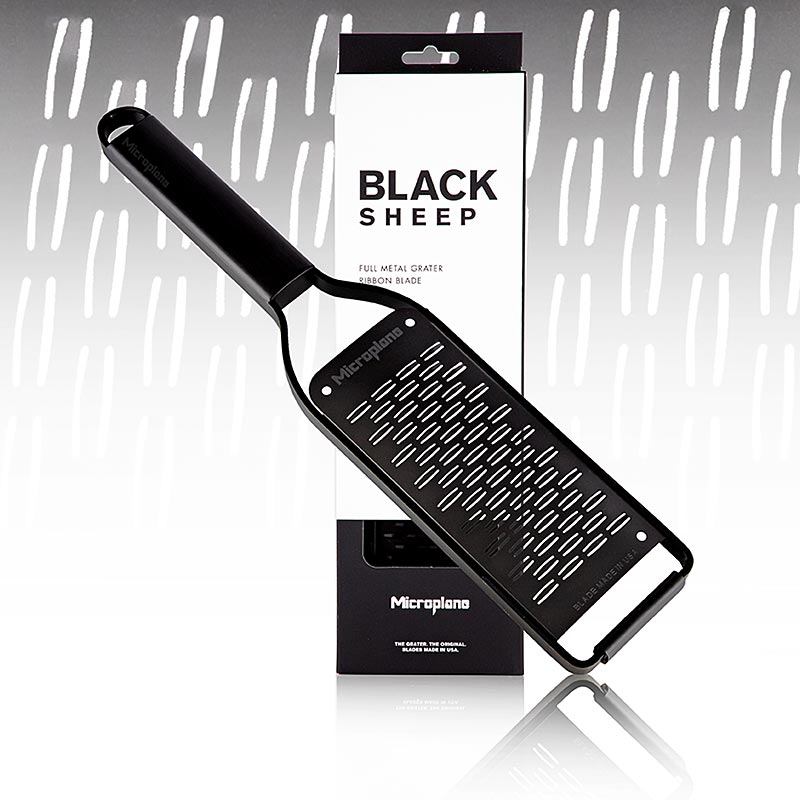 Rivjärn Microplane Black Sheep, Ribbon Grater, svart rostfritt stål (43002), 1 St