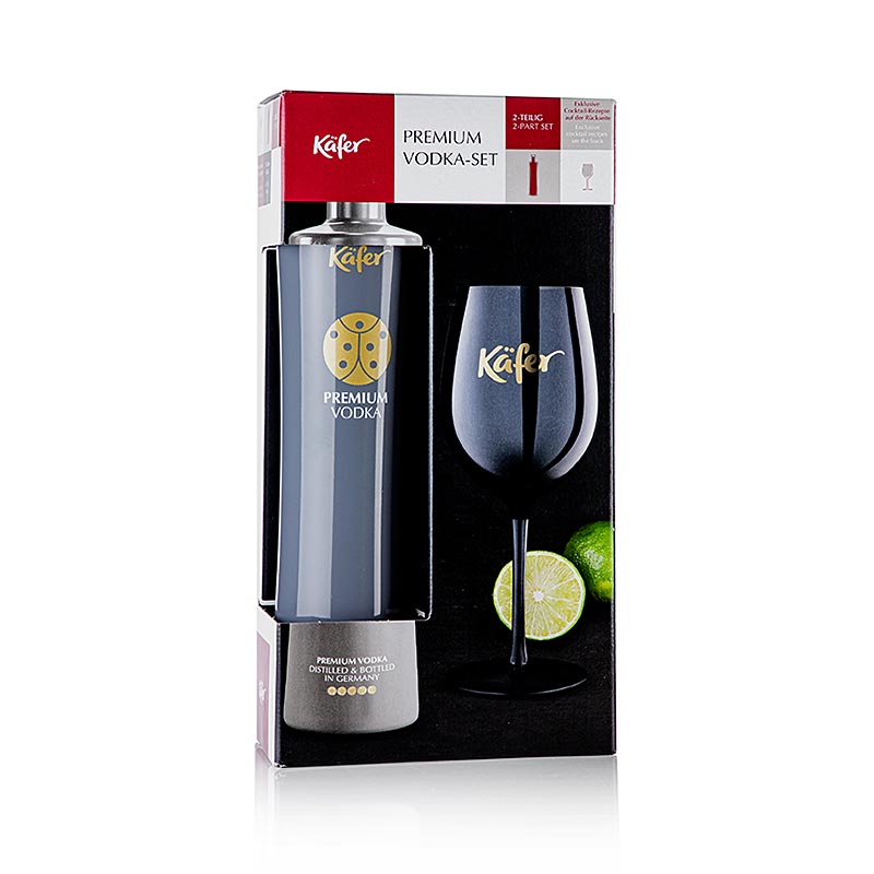 Käfer Vodka presentpaket, 2-delat (1 flaska vodka & 1 Käfer-kalksglas), 700 ml
