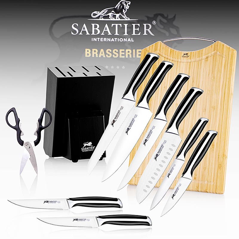 Knivset inkl. block, skärbräda & sax, Sabatier International, 10 delar