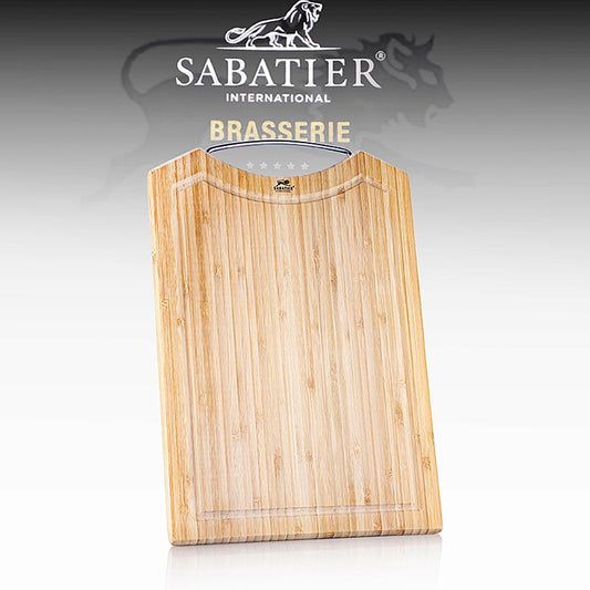 Skärbräda, av bambu med saftränna, Sabatier International, 1 st