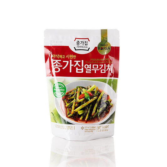 Yeolmu (unga rädisastammar), inlagda, Jongga, 500 g