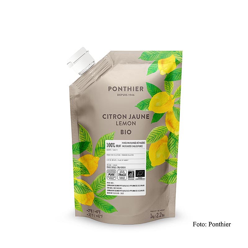 Ponthier citronpuré, 100 %, ekologisk, 1 kg