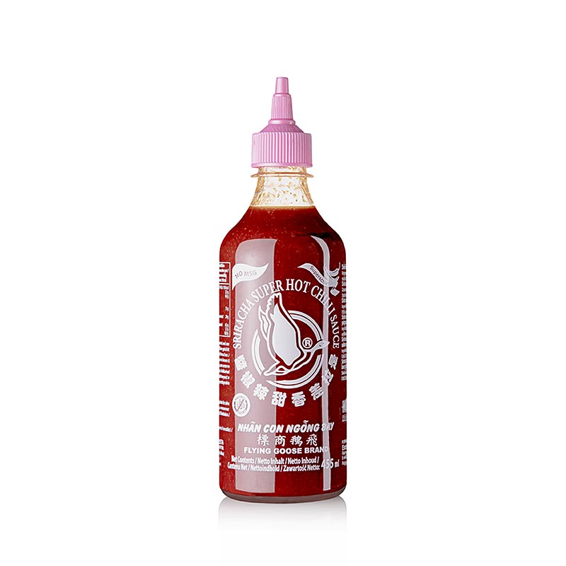 Chilisås – Sriracha utan MSG, mycket stark, pressflaska, Flying Goose, 455 ml