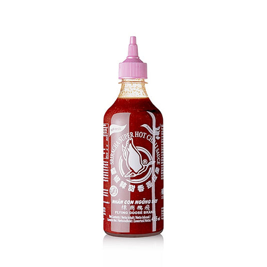 Chilisås – Sriracha utan MSG, mycket stark, pressflaska, Flying Goose, 455 ml