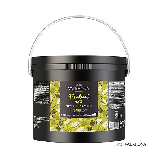 Valrhona pistagepraliné, 42 %, fruktig (11936), 5 kg