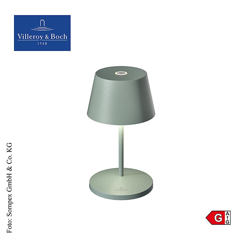 Bordslampa "SEOUL 2.0", med batteri, 20x11 cm, aluminium, grön (96962), 1 st