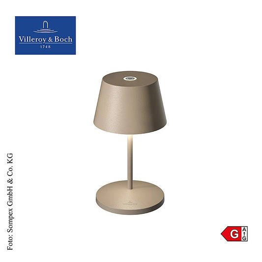 Bordslampa "SEOUL 2.0", med batteri, 20x11 cm, aluminium, sand (96963), 1 st