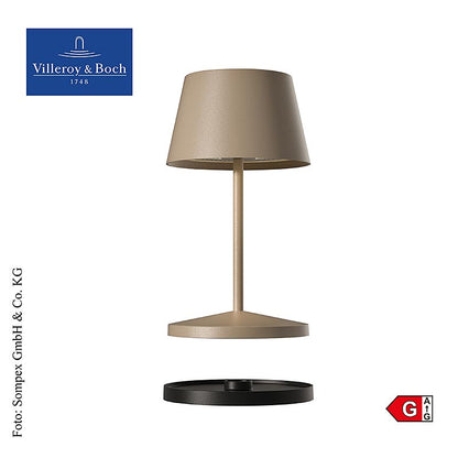 Bordslampa "SEOUL 2.0", med batteri, 20x11 cm, aluminium, sand (96963), 1 st
