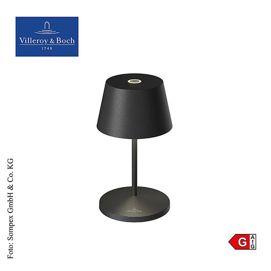Bordslampa "SEOUL 2.0", med batteri, 20x11 cm, aluminium, svart (96872), 1 st