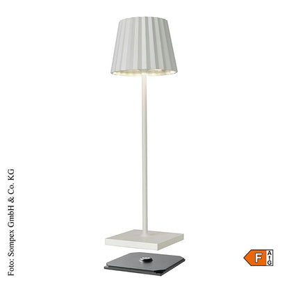 Bordslampa "TROLL 2.0 Outdoor", med batteri, 38x10x11 cm, aluminium, vit (78170), 1 St