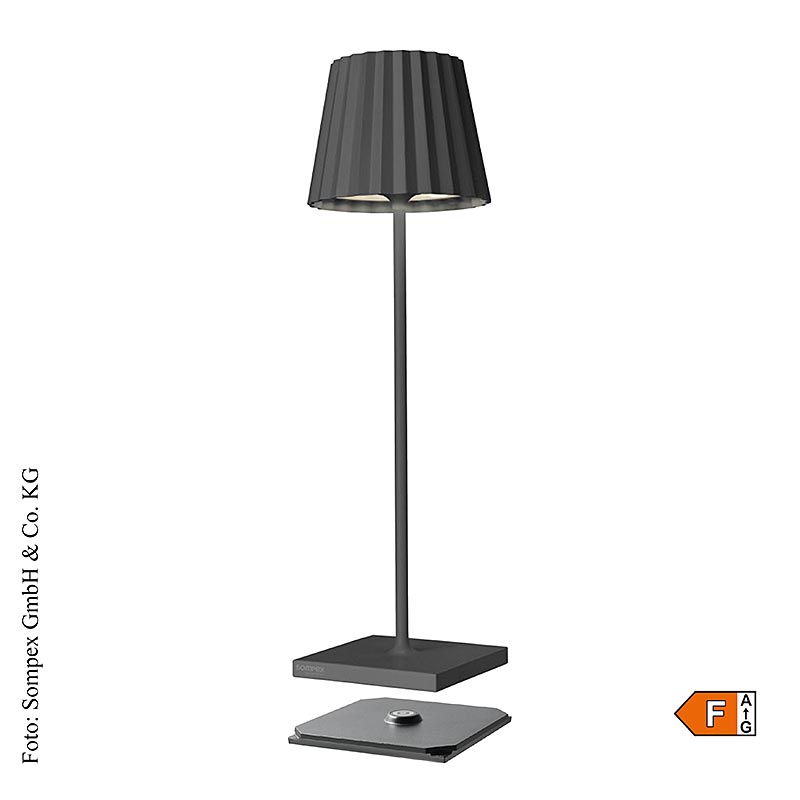 Bordslampa "TROLL - Outdoor", med batteri, 38x10x11 cm, aluminium, antracit (781, 1 St