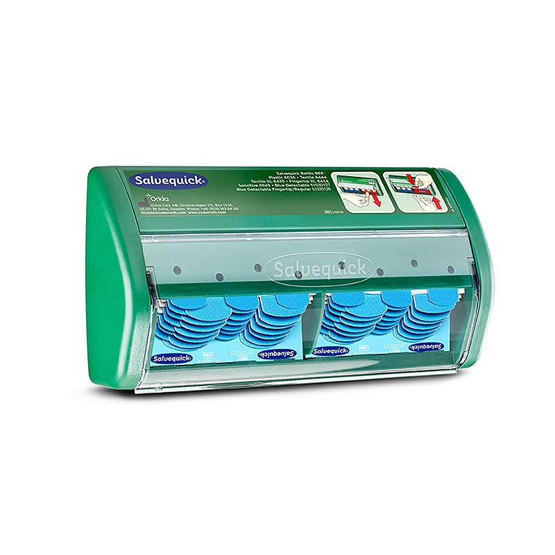 Cederroth - Salvequick Plaster Dispenser Blue Detect, plåsterstation (51030130), 1 St