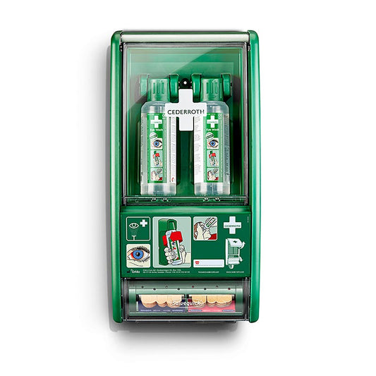 Cederroth – Eye Wash Station, ögondusch, med hållare och plåster (721500), 1 st