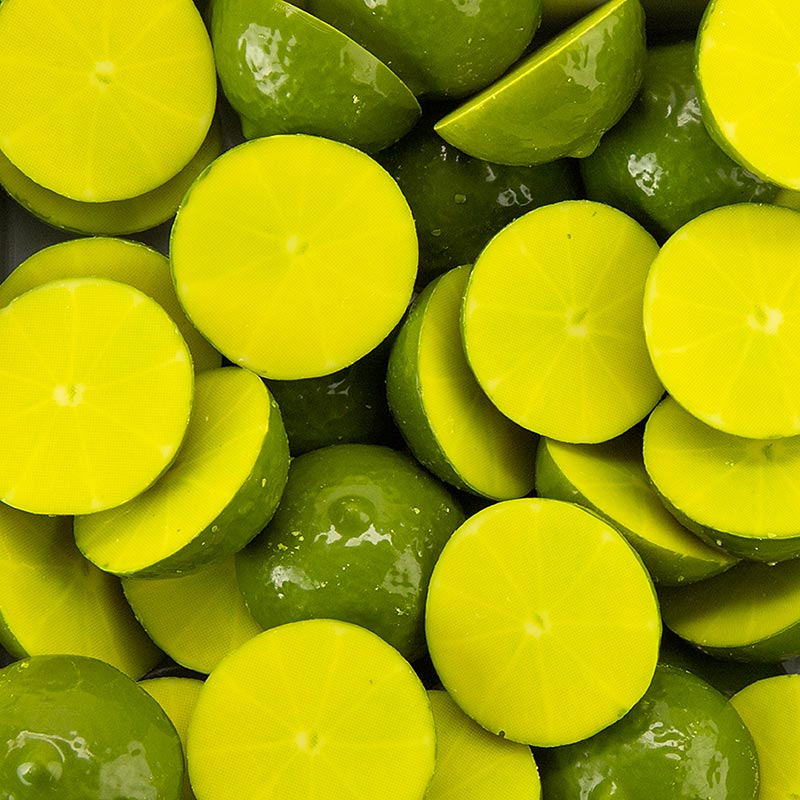 Chokladhalvor i form av limefrukter, dobla (77312), 223 g, 36 st