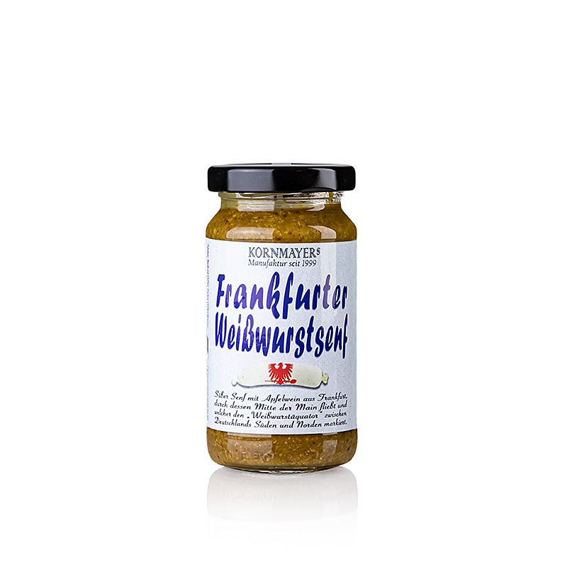 Frankfurter Weisswurstsenf, med äppelvin, Kornmayer, 210 ml