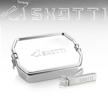 SKOTTI Boks 1L, rostfri låda, + aluminiumtång, 1 st