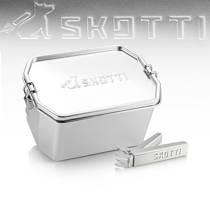 SKOTTI Boks 2,5L, rostfri låda, + aluminiumtång, 1 st