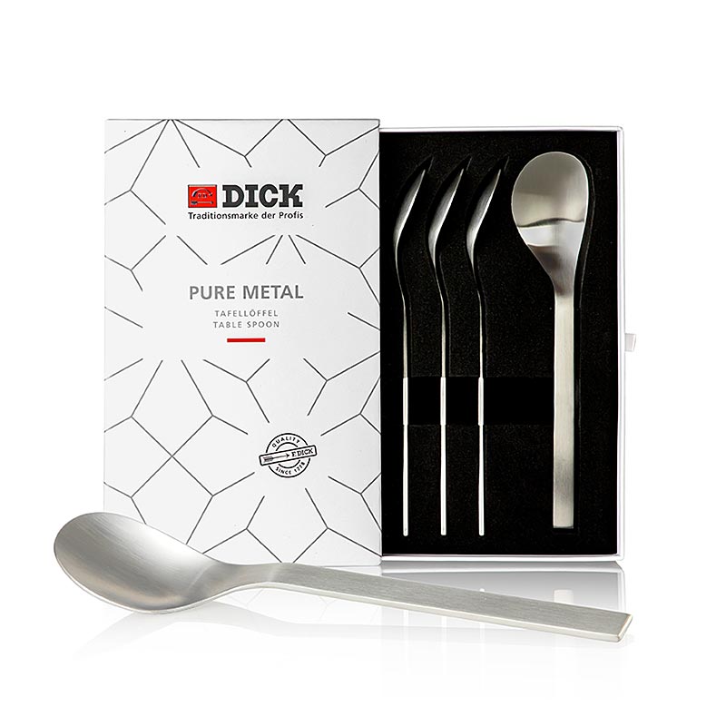 Set med tjocka stek- och bordskedar, Pure Metal, passar till stekkniv 59805, 4 St