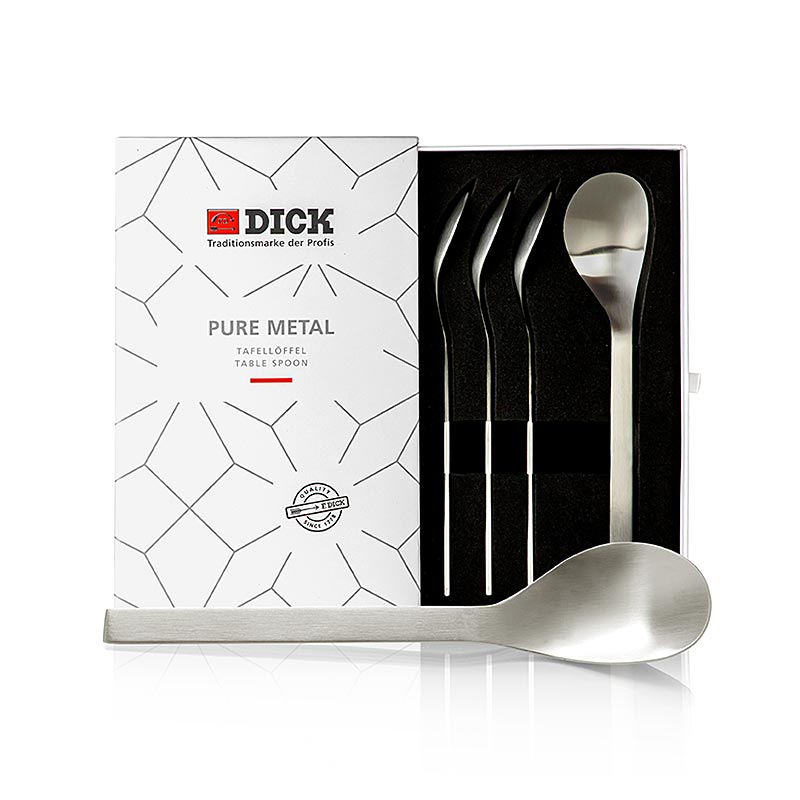 Set med tjocka stek- och bordskedar, Pure Metal, passar till stekkniv 59805, 4 St