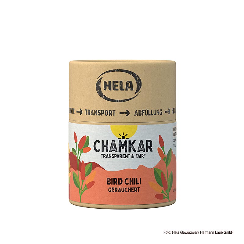 HELA Chamkar – Bird Chili (fågelögonchili), rökt, 25 g