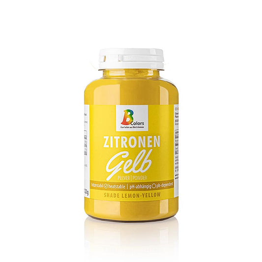 BColors livsmedelsfärg – citrongul, pulver, fett- och vattenlöslig, vegansk, 120 g