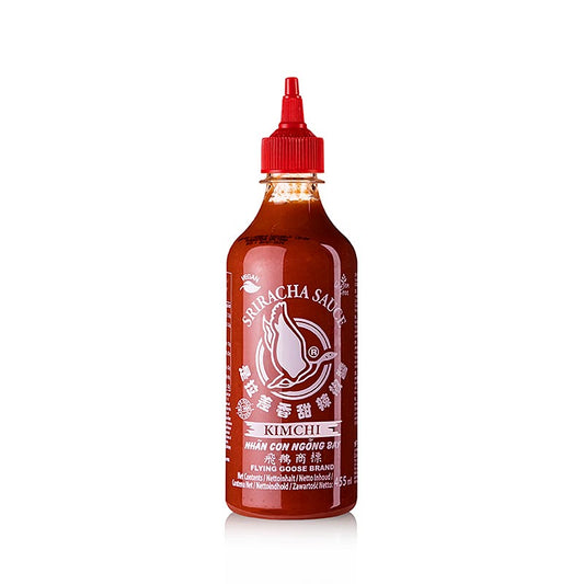 Chilisås – Sriracha, stark, med kimchi, Flying Goose, 455 ml