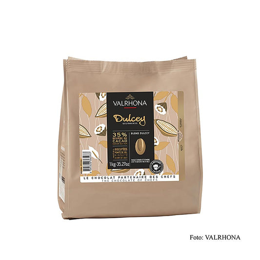 Valrhona Dulcey, blond choklad 35 %, callets (31834), 1 kg
