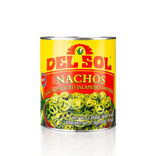 Chilipeppar Jalapenos, gröna, skivade, Del Sol, 2,89 kg