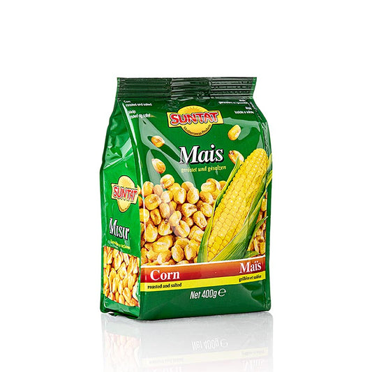 Majskorn, rostade, saltade, Suntat, 400 g