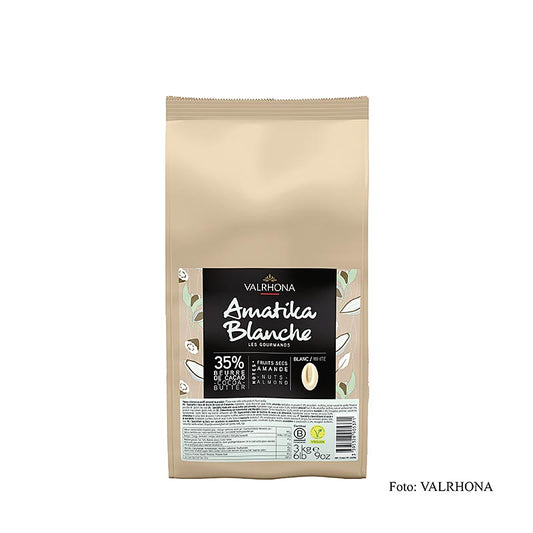 Valrhona AMATIKA, VEGANSK vit choklad, 35 % kakao, Callets (43096), 3 kg