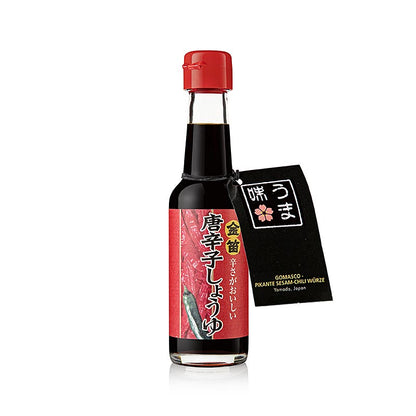 Sojasås – Kinbue Tougarashi Shoyu – med chili, stark, Fueki, Japan, 150 ml