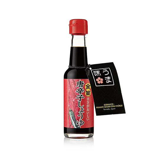 Sojasås – Kinbue Tougarashi Shoyu – med chili, stark, Fueki, Japan, 150 ml