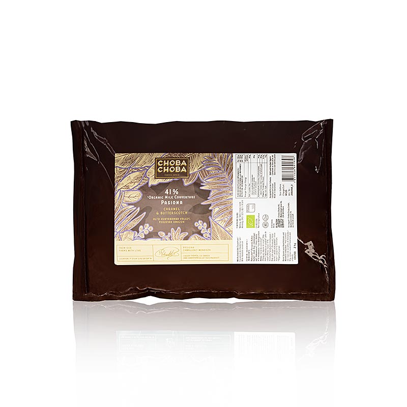 Pasiona, 41 % mjölkchoklad, callets, Choba Choba, ekologisk, 2 kg