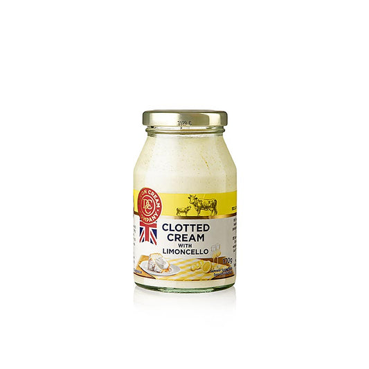 Engelsk Clotted Cream (fast grädde) Limoncello, 47 % fett, Devon, 170 g