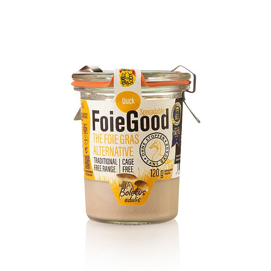 Ankleverpastett / smörgåspålägg, med porcini, FoieGood (utan stoppning), 120 g