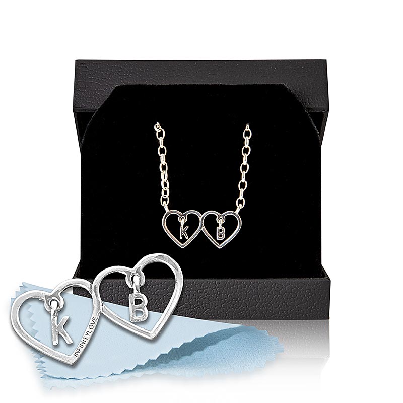 INFINITYLOVE-kedja, 45 cm, + hänge + gravyr, silver, 1 st