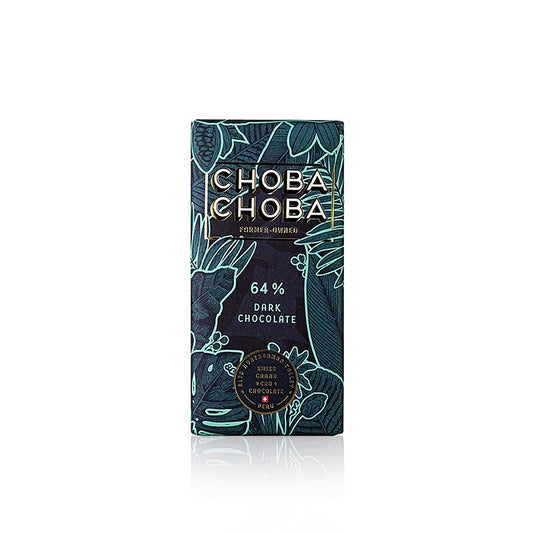 Mörk choklad 64 %, bitter chokladkaka, Choba Choba, ekologisk, 91 g