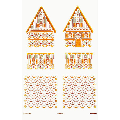 Avdragbar folie "Pepparkakshus" för choklad, enskilda delar, 11x11,5x15,5 cm, 4 St