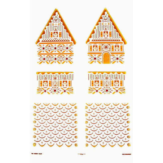 Avdragbar folie "Pepparkakshus" för choklad, enskilda delar, 11x11,5x15,5 cm, 4 St