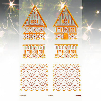 Avdragbar folie "Pepparkakshus" för choklad, enskilda delar, 11x11,5x15,5 cm, 4 St