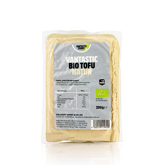 Tofu, fast, naturell, vantastic, ekologisk, 200 g