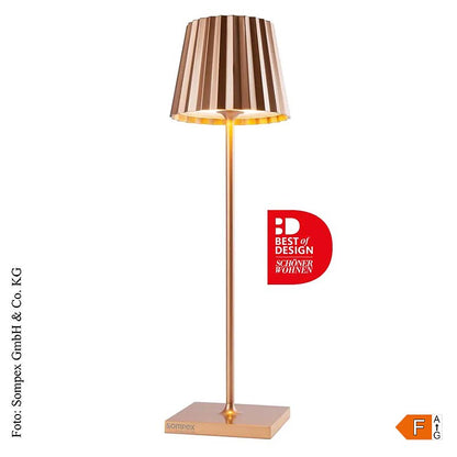 Bordslampa "TROLL 2.0- Outdoor", med batteri, 38x10x10 cm, aluminium, koppar (78, 1 St