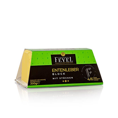 Anka-foie gras-block, trapezformad skål, Feyel, 200 g